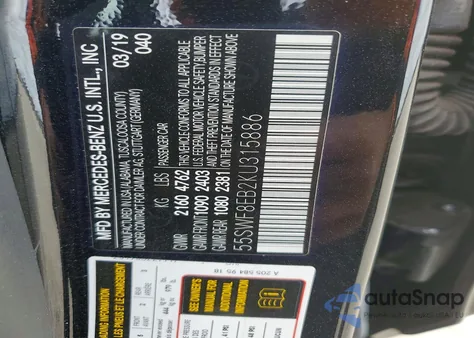 2019 Mercedes-Benz C 300 4Matic из США, поврежденный, VIN 55SWF8EB2KU315886